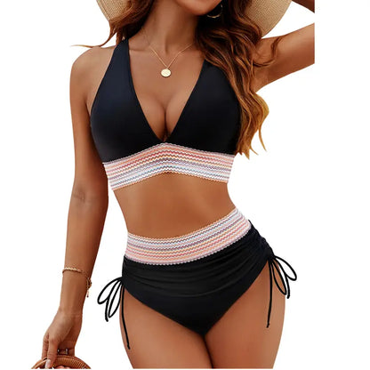 Stylish Tummy Control High Waisted Bikini Set