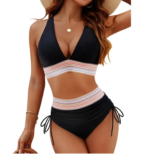 Stylish Tummy Control High Waisted Bikini Set