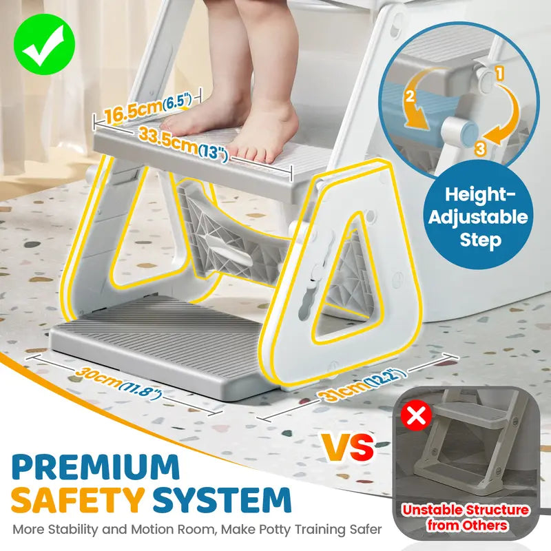Orzbow 2-IN-1 Toddler Potty Training Seat with Step Stool