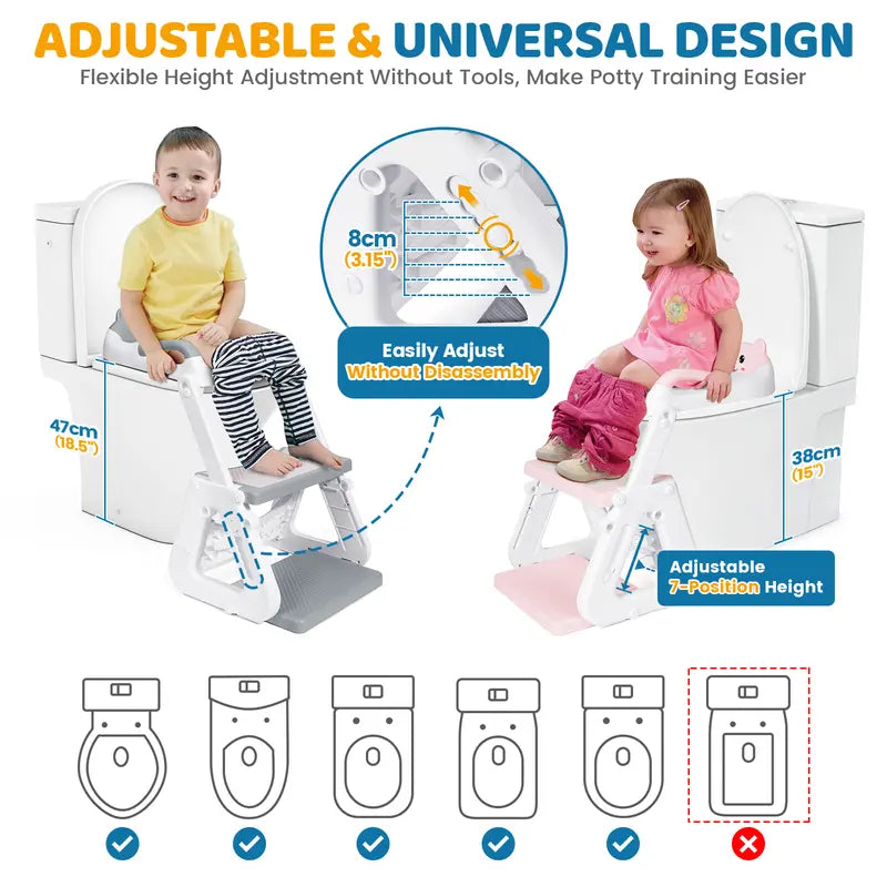 Orzbow 2-IN-1 Toddler Potty Training Seat with Step Stool