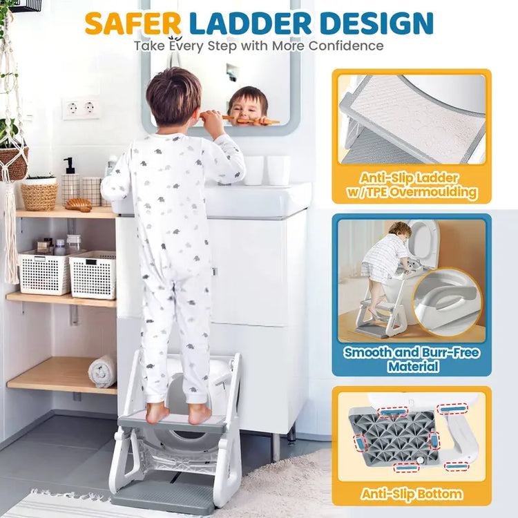 Orzbow 2-IN-1 Toddler Potty Training Seat with Step Stool