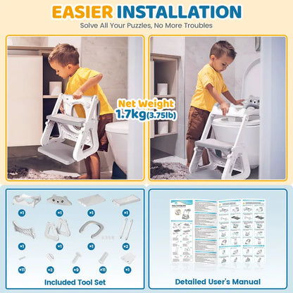 Orzbow 2-IN-1 Toddler Potty Training Seat with Step Stool
