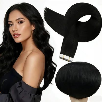 Seamless Natural Tape-In Human Hair Extensions