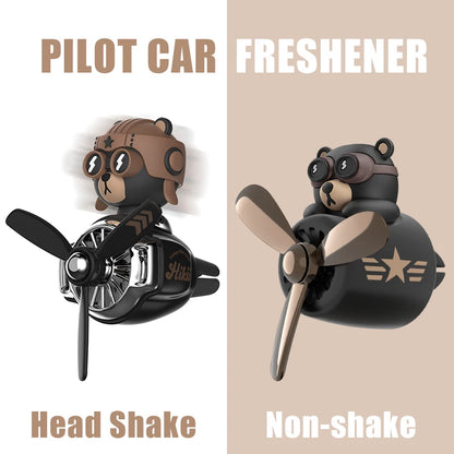 Rotating Pilot Bear Car Air Freshener