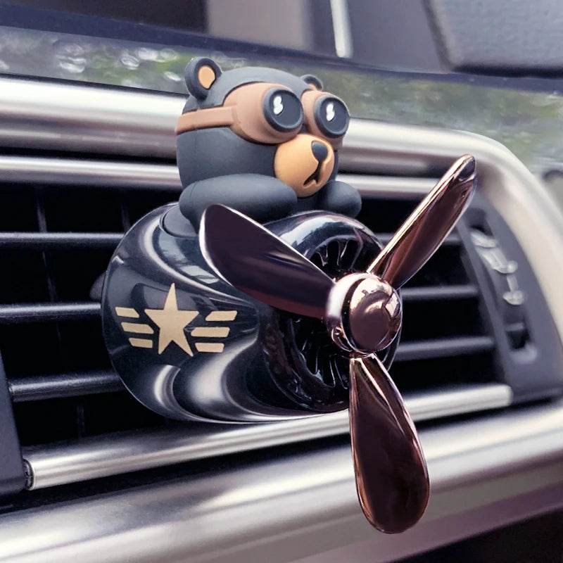 Rotating Pilot Bear Car Air Freshener