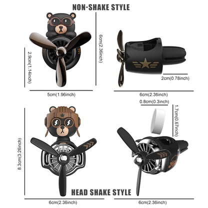 Rotating Pilot Bear Car Air Freshener