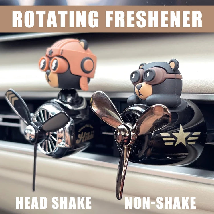 Rotating Pilot Bear Car Air Freshener