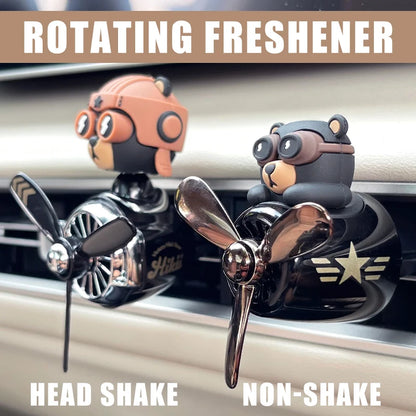 Rotating Pilot Bear Car Air Freshener